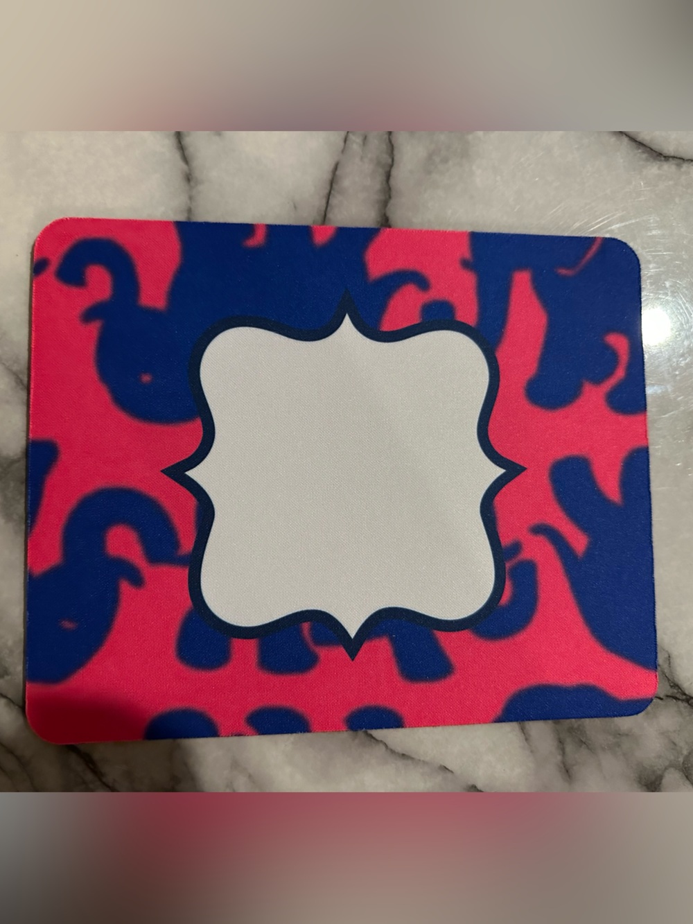Lilly Pulitzer mouse pad great to be embroidered
Pink and Blue Elephant Pattern